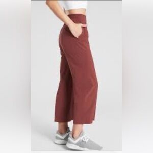 Athleta Brooklyn Wide Leg Crop Pant, maroon. Size 2